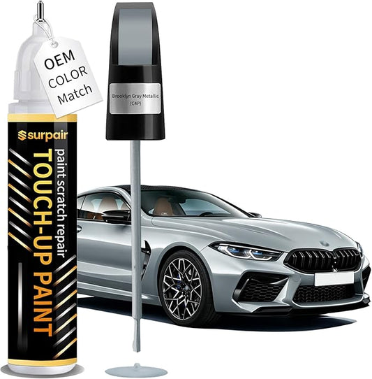 Brooklyn Gray Metallic C4P Touch up Paint for BMW OEM Color Match Car Scratch Repair Kit for Nicks & Chips Scratches Quick & Easy Paint Fix 2-In-1 Car Scratch Remover Pen