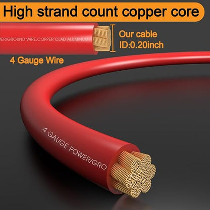 4 Gauge Amp Subwoofer Wiring Kit,Make Connections and Brings Power to Your Amplifier,Audio,Subwoofers and Speakers