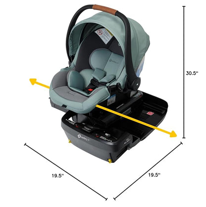 Safety 1st® onBoard™ Slide DLX Infant Car Seat w/SafetySlide™ Base, Easy-Install Rigid Latch, Lightweight Rear-Facing Seat, Newborn Carrier, Extra-Large Canopy, Travel System Ready, Dusty Green