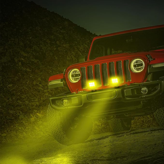 Nilight 4 Inch LED Light Pods Yellow Spot Beam Driving Fog Lights 2PCS 18W Off Road Work Lighting for Truck ATV UTV RV Pick-up Van Boat Tractor