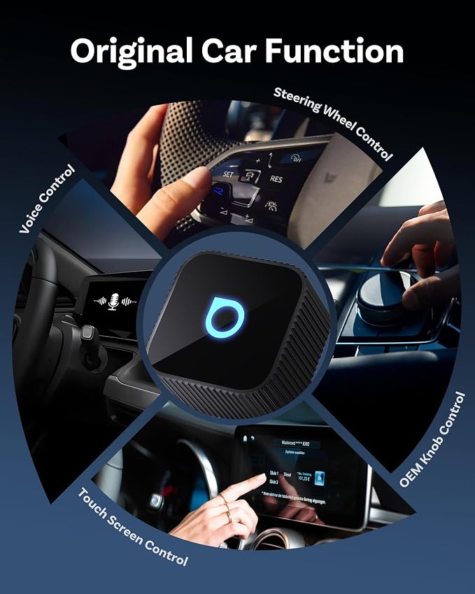 OTTOCAST Mini Slim Wireless CarPlay & Android Auto Adapter, USB-A/USB-C Dual Port, 5s Auto Connect, Plug & Play, Compact Design