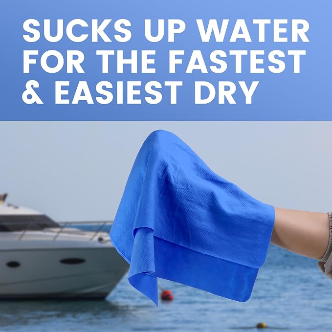 2 Pcs PVA Boat Car Drying Towels,Synthetic Chamois Towel Boat Supplies for Boat and Car,Absorbent Car Drying Towels to Clean Surface Prevent Scratches