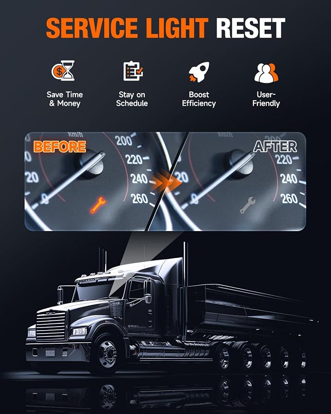 ANCEL HD3400 Pro Heavy Duty Truck Scanner with DPF Regen for Cummins, Paccar, Caterpillar, Detroit, Volvo, Mack and International, Full-System Diesel Scan Tool for 6/9-Pin HDOBD & OBD2 Vehicles