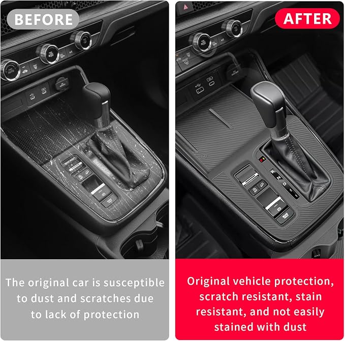 Temmis Center Console Silicone Organizer Wrap for Honda CRV 2023-2026 (Gasoline & Hybrid), Full-Wrap Center Consel Electrostatic adsorption Cover for Honda CRV-Black