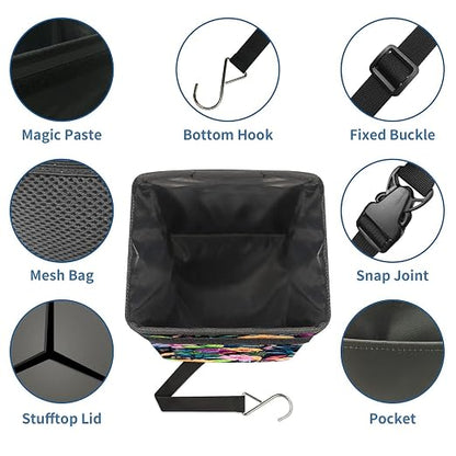 Car Trash Can – Multi-Purpose, Lightweight and Portable with Durable Water-Resistant Coating, No Installation Required, Practical and Ample Capacity, Variety of Colors.Rose Flower