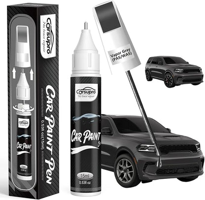 Vapor Gray(PAS/WAS) for Dodge Touch Up Paint Pen, 2 in 1 Car Scratch Remover with Pen Tip and Brush, Precise Color Match for Car Paint Scratch Repair, Quickly and Easily Fix Chips and Nicks