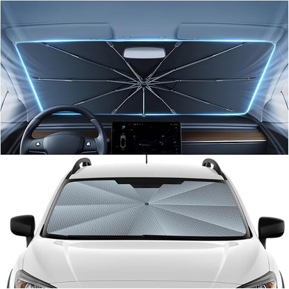 Autorder Windshield Sun Shade Umbrella for 2018-2024 Subaru Crosstrek Wagon Accessories,Upgraded Ice Crystal Material,Easy Setup Umbrella Sunshade for Car Windshield,100% Sun Blocking
