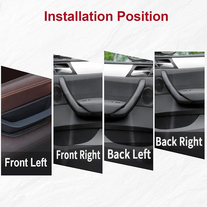 4PCS Beige Driver Door Armrest Box and Pull Handle kit Covers Trim Compatible with X3 X4 F25 F26 2011-2017 Left Side Storage Box