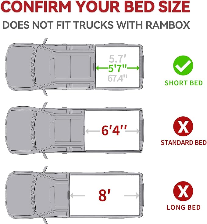 YITAMOTOR Quad Fold Hard Truck Tonneau Cover Fits for Dodge Ram 1500 New Body Style 2019 2020 2021 2022 2023 2024 2025 2026 with 5.7ft Bed w/o Rambox, Heavy-Duty Aluminum Alloy Bed Cover