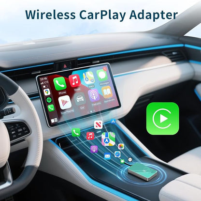 Wireless CarPlay Adapter,Covert Factory Wired to Wireless Car Play Adapter for iPhone 6+ (iOS only) Easy Setup Plug&Play,Multiple Controls,Support USB&USB-C