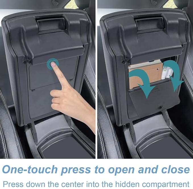 PIMCAR Center Console Hidden Organizer for Honda Accord 2018 2019 2020 2021 2022 Armrest Secret Compartment One-Touch Hidden Storage Accessories
