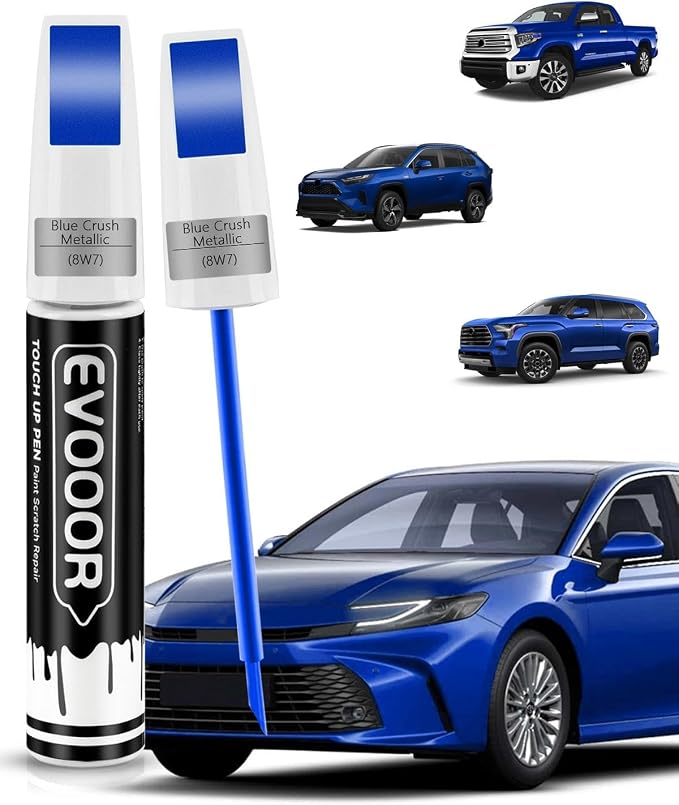 Touch Up Paint Compatible with Toyota Exact Match 2 in 1 Touch up Paint for Chips and Nicks Repair (Blue Crush Metallic(8W7))