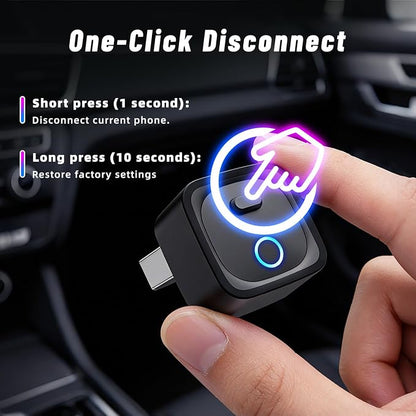 Holdsound Wireless CarPlay Adapter, Plug & Play Fast Connection, Universal for Cars with Factory Wired CarPlay/Android Auto (2016+ Model), iOS 10+/Android 11+(Carbon Black)