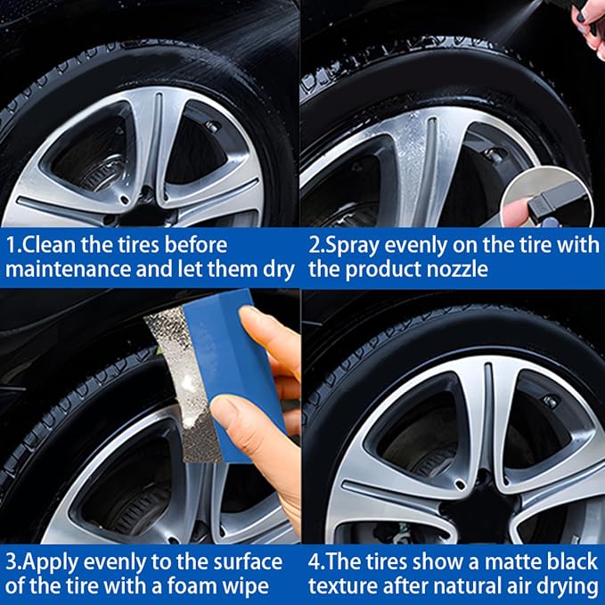 Car Tire Coating Agent Wheel Maintenance Dressing Sprayer Suitable For Enhanced Protections Against Aging Cracks Fading
