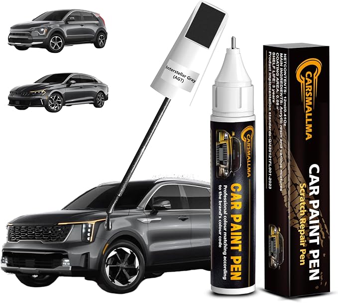 Interstellar Gray(AGT) Car Touch Up Paint for Kia, Color Accurate Car Paint Scratch Repair Pen Kit Quick & Easy Fix Vehicle Chips and Automotive Nicks Scuff