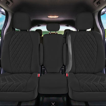 FH Group Custom Fit Car Seat Covers Specifically Made for Toyota Sienna 2011-2020, Car Seat Cover 2nd Row Set, 8 Seater Automotive Seat Covers in Black Neoprene, Waterproof and Washable Seat Covers