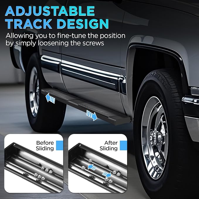 PZ 6 inch Black Aluminum Alloy Running Boards Compatible with 2015-2024 Ford F-150,2017-2024 Ford F250 F350 F450 F550 Super Cab Side Step Nerf Bars