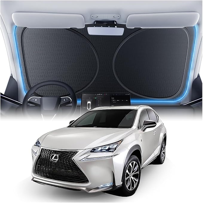 Windshield Sun Shade for Lexus NX200t 2015-2017, Custom Fit Sunshade, 100% UV Block & Heat Insulation, Foldable Car Sunshade with Storage Bag, Protect Interior Accessories