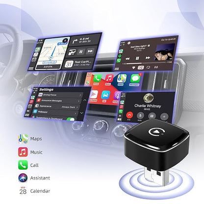 2 in 1 CarPlay & Android Auto Mini Adapter, Plug & Play USB-C for Phones | mini size, 2-in-1 wireless carplay, Compatible with iOS 10+ & Android 11+, easy setup, Supports iOS 10+ / Android 11+