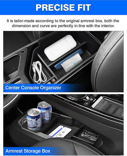 Autorder 2PCS Center Console Organizer for Kia EV6 2022 2023 2024 2025 2026 Accessories Armrest Storage Box Secondary Insert Tray Center Console Bottom Organizer