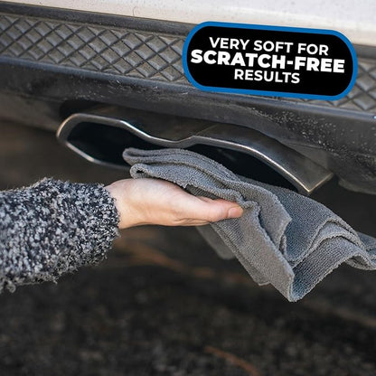 The Rag Company - The Miner - Professional Metal Polishing Microfiber Towels for Cars; Safe on High-End Wheels and Soft Metals, 70/30 Blend, Dual-Pile, 365GSM, 16in x 16in, Grey (10-Pack)
