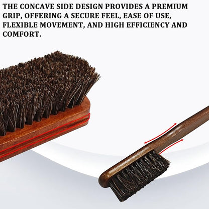 2 PCS Horse Hair Car Detailing Brush Set, Leather & Upholstery Cleaning Brush, Horse Hair Brush for Leather Universal for Car Interior Seat/Carpet, Furniture, Leather Shoes & Boots Care