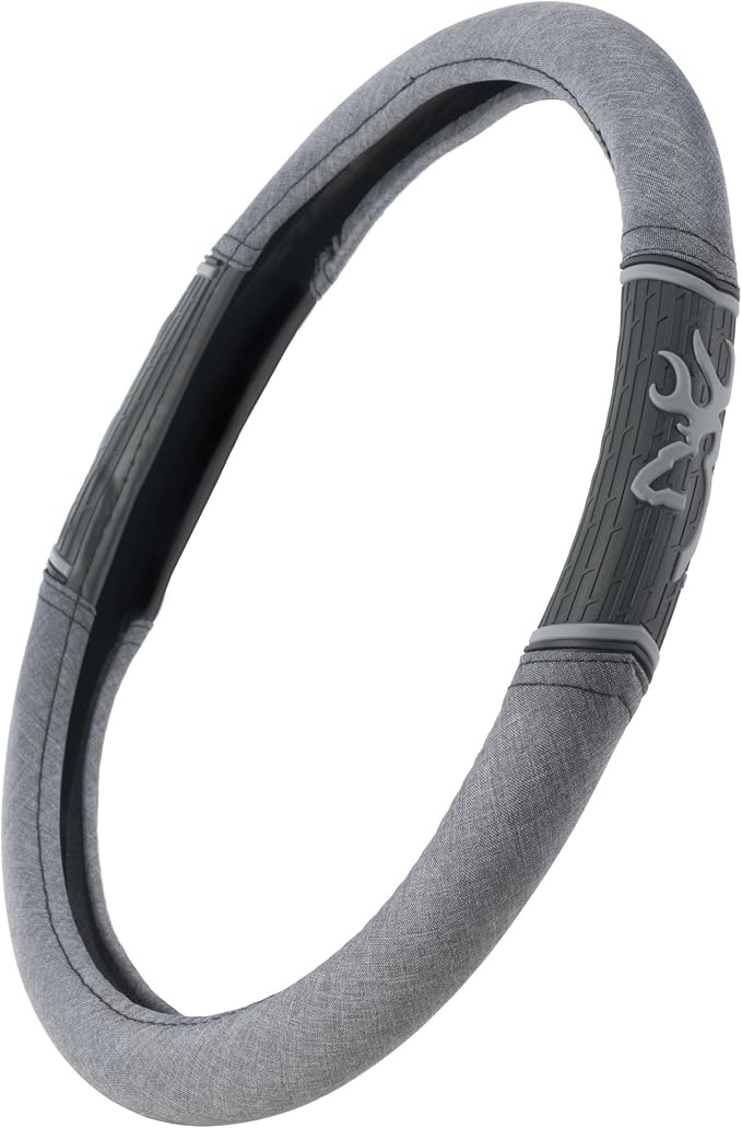 Browning Universal Fit Steering Wheel Cover for Car, Truck, and SUV, Durable Steering Wheel Protection, Chevron (Heather Black SIOC)