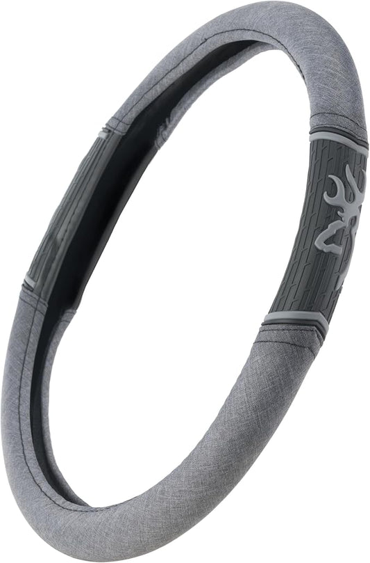 Browning Universal Fit Steering Wheel Cover for Car, Truck, and SUV, Durable Steering Wheel Protection, Chevron (Heather Black SIOC)