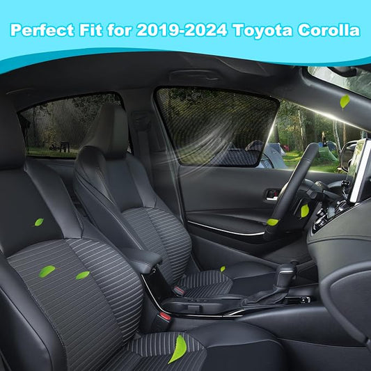XCBYT Car Window Shades for 2019–2024 Corolla Sedan (Not for Hatchback/Touring/Cross), 4PCS Side Window Sun Shades, Breathable Mesh UV Protection for Baby, Privacy & Heat Insulation