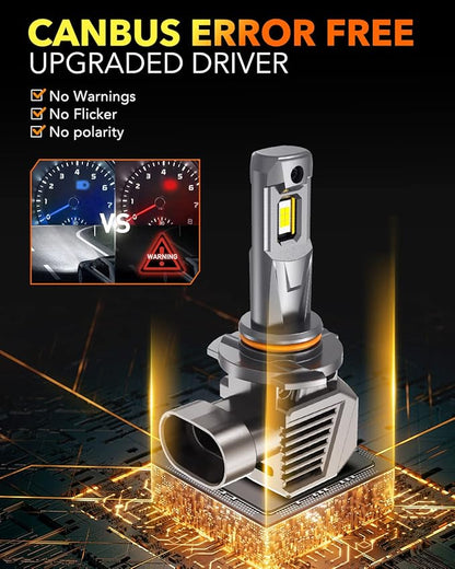 OXILAM 9005/HB3 Bulbs - 1400% Brighter 90,000LM Daylight Vision, 3 Min Quick Install, 70000H Lifespan, No Flicker, 99% Compatibility