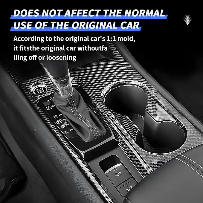 Car Center Console Gear Shift Panel Trim Cover for Nissan Altima 2019 2020 2021 2022 2023 2024 2025 2026 Auto Interior Decorations Accessories Central Control Protection Carbon Fiber Style Kit