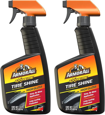 Armor All Car Tire Shine, One-Step Tire Shine Spray for Precise, Even Shine and Minimal Overspray, 2 Count