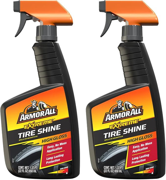 Armor All Car Tire Shine, One-Step Tire Shine Spray for Precise, Even Shine and Minimal Overspray, 2 Count