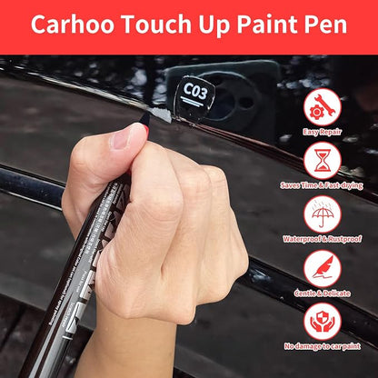 Carhoo A73 Jerez Black Touch Up Paint Compatible with BMW, Genuine Custom Color Car Touch Up Paint, With Pen Tip & Fine Brush - 0.56 Fl Oz(16ml)
