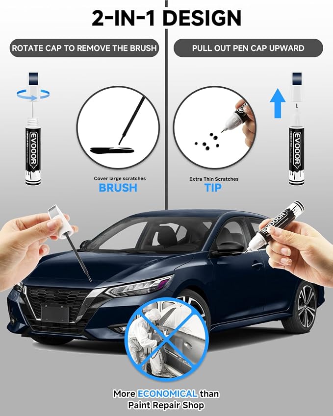 Touch Up Paint Compatible with Nissan Exact Match 2 in 1 Touch up Paint for Chips and Nicks Repair (Deep Blue Pearl(RAY) Compatible with 370Z/Altima/Frontier/GT-R/Leaf/Maxima/Murano/Sentra/Titan/Titan-XD/Versa/Versa-NoteDeep Blue Pearl(RAY) Compatible ...