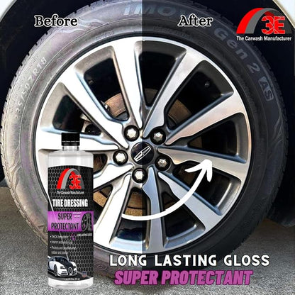 Tire Dressing, High Gloss Professional Tire Shine, Half Gallon, Long Lasting Wet Look, Non-Sling Formula (16 FL OZ)