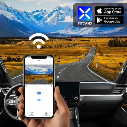 Fitcamx Front 2K+Rear 1080P Dash Cam Adapts for Lexus GX550 2024-2026 Premium Luxury Overtail (Gen3/J250), OEM Look, Dual HD Video, WiFi & APP, Loop Recording, G-Sensor, Easy to Use, 64GB Card