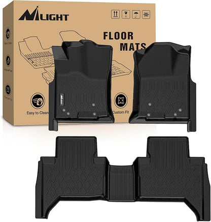 Nilight Floor Mats for Toyota Tacoma Double Cab 2005 2006 2007 2008 2009 2010 2011 2012 2013 2014 2015 All Weather Custom Fit Heavy Duty Floor Liners