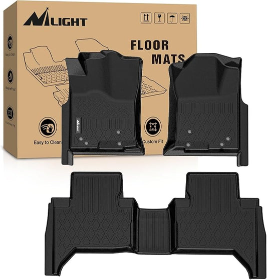 Nilight Floor Mats for Toyota Tacoma Double Cab 2005 2006 2007 2008 2009 2010 2011 2012 2013 2014 2015 All Weather Custom Fit Heavy Duty Floor Liners