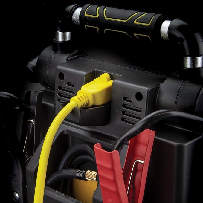 Stanley J7C09D 1400 Peak Amp Automotive Jump Starter, Portable Power – Triple 15W USB Ports, 120 PSI Air Compressor for Tires & Sports Equipment