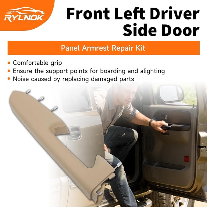 Front Left Driver Side Door Panel Armrest Repair Kit Replace 22818465 Fit for Chevy Silverado Fit for GMC Sierra 1500 2500HD 3500HD 2010-2014#Tan