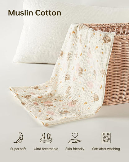 100% Muslin Cotton Car Seat Cover for Baby, Breathable Soft Car Canopy & Sunshade, Universal Infant Carseat Cover, Lightweight Summer Stroller Cover for Boys Girls - Koala
