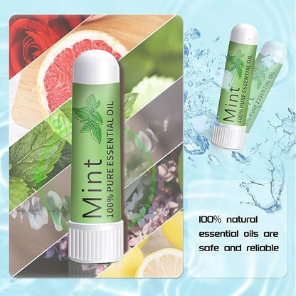 Hion Nausea Relief Inhaler-Mint 3pcs, Natural Essential Oils Inhalers