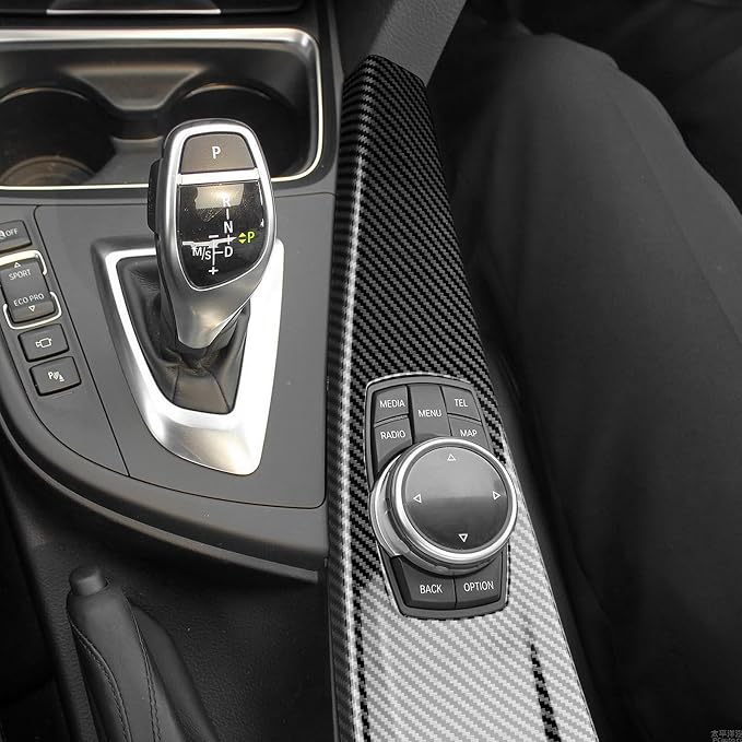 for BMW Multimedia Panel Cover, F30 Carbon Fiber Style Panel Trim Cover Car Center Console for 3 Series F30 F31 F32 F34 F36 328i 320i 335i 330i 435i 420i 430i 440i 425i, Not for F33