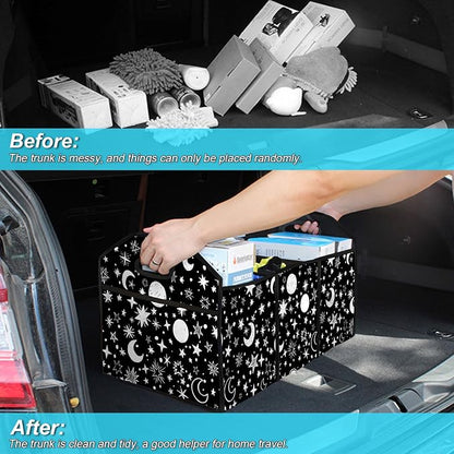 Moon Star 50L Waterproof Polyester Trunk Organizer Car Storage MultiCompartment Large Capacity Poket
