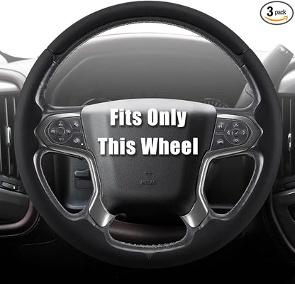 Aimato Customized Steering Wheel Cover for Chevy Silverado 1500 2014-2018/2500 3500 2015-2019/Suburban Tahoe 2015-2020/Traverse 2018-2023,Thin,Anti-Slip,Scratch-Resistant Car Accessory for Chevrolet