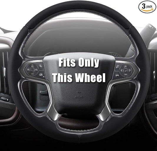 Aimato Customized Steering Wheel Cover for Chevy Silverado 1500 2014-2018/2500 3500 2015-2019/Suburban Tahoe 2015-2020/Traverse 2018-2023,Thin,Anti-Slip,Scratch-Resistant Car Accessory for Chevrolet