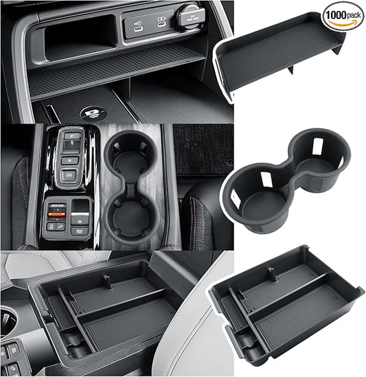 BIBIBO 3Pack for 2026 Honda Pilot Console Organizer 2026 Honda Pilot Center Console Insert Tray +Cup Holder+ Pilot Insert Divider Slot Box Secondary