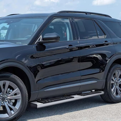 PM PERFORMOTOR 6.5" Running Boards Compatible with 2020 2021 2022 2023 2024 2025 Ford Explorer Lincoln Aviator, Pair of Stainless Steel Side Rails Step Bars with 6 Pcs Brackets, Polished Chrome