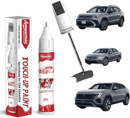 LD7X/2R Platinum Gray Metallic Car Touch Up Paint for Volkswagen, Color Accurate Two-In-One Car Paint Scratch Repair Pen, Professional Scratch Remover for Vehicles Chips and Nicks Scuff